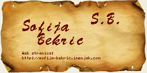 Sofija Bekrić vizit kartica